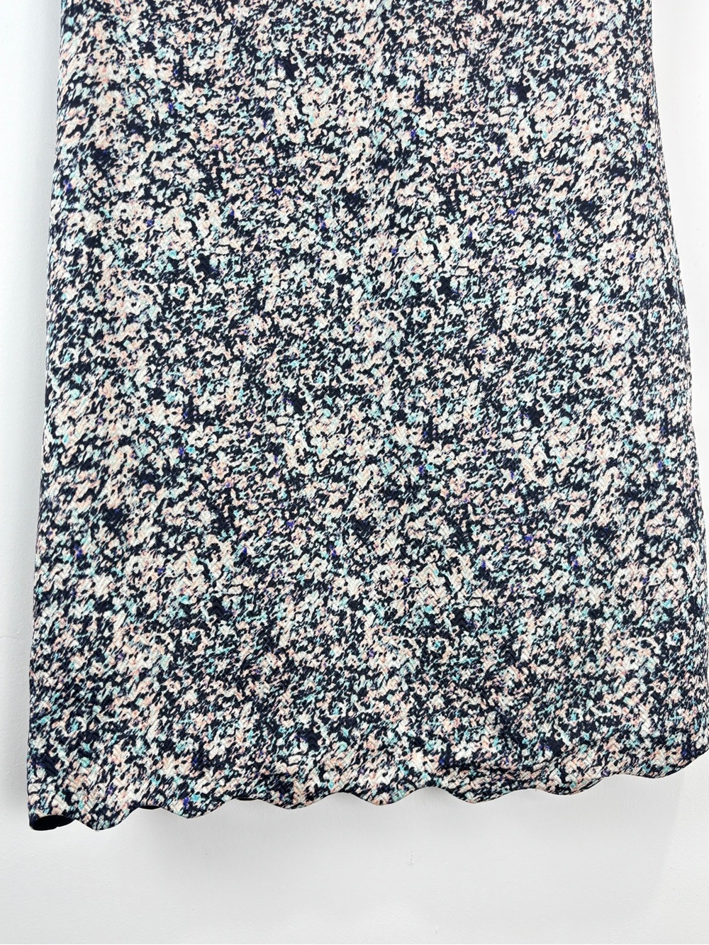 Club Monaco Silk Wool Blend Shift Dress Mini 00 Black Multicolor Textured Print - Picture 4 of 12